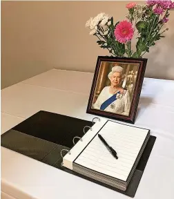  ?? ?? Book of condolence at the Pump Room