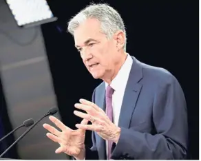  ?? — Reuters ?? Sticky situation: Powell will deliver his second testimony to lawmakers as Fed chief when he answers questions from the Senate Banking Committee today in Washington, followed by the House Financial Services Committee tomorrow.