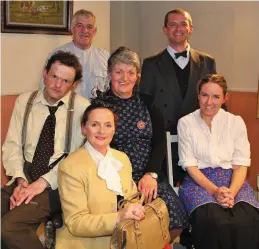 ??  ?? The Cast of ‘Poor Jimmy’ played to capacity audiences in Tullylease Community Centre. Included are Joan Moriarty (Mrs. Julia Harrigan), Aisling Stokes (Betty), Patrick Larkin (Jimmy), Sheila O’Keeffe (Nellie Gillan), Sean Biggane (Denis Gillan), and...
