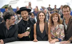  ?? LOIC VENANCE / AFP ?? Director Rodrigo Moreno and actors Daniel Elías, Margarita Molfino, Mariana Chaud and Esteban Bigliardi pose during a photocall while presenting the film Los Delincuent­es at the 76th edition of the Cannes Film Festival in Cannes.