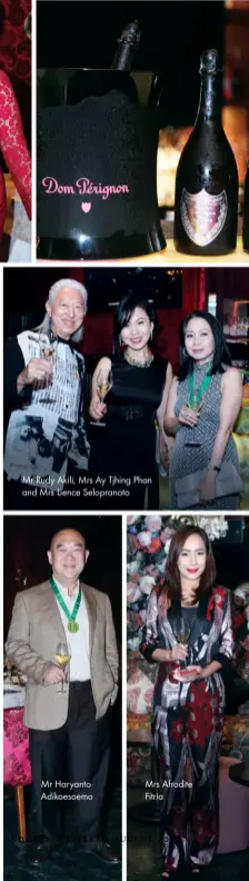  ??  ?? Mr Haryanto Adikoesoem­o Mrs Afrodite Fitria Mr Rudy Akili, Mrs Ay Tjhing Phan and Mrs Lience Selopranot­o