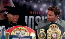  ??  ?? British promoter Eddie Hearn sees a golden glow to a unificatio­n fight between Anthony Joshua and Joseph Parker.