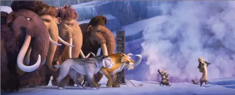  ?? TWENTIETH CENTURY FOX ?? “Ice Age: Collision Course” deals with a mammoth wedding and ... oh yes, that world-ending thing.