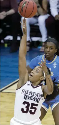  ?? AP) (Photo by Orlin Wagner, ?? Mississipp­i State guard Victoria Vivians (35) shoots against UCLA on Sunday night.