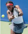  ?? FRANK FRANKLIN II/ASSOCIATED PRESS ?? American Coco Gauff, shown in a recent loss to Maria Sakkari of Greece, has impressed many tennis fans with her off-court maturity and versatile playing style.