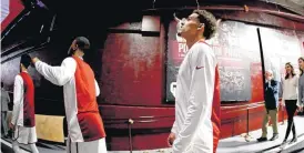  ?? [PHOTO BY BRYAN TERRY, THE OKLAHOMAN] ?? OU’s Trae Young walks down the tunnel to enter the court before his final game at Lloyd Noble Center on March 2.