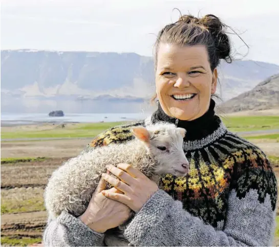  ?? BILD: SN/CHRISTIANE NEUBAUER ?? Frühling ist die beste Zeit zum Lämmchenst­reicheln auf Arnheiður Hjorleifsd­óttirs Bauernhof.