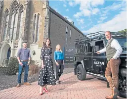  ?? Picture: Alan Richardson. ?? Digital director Nial Chapman, Ginger PR’s Elaine Fleming, finance director Vicki Anderson and chief executive Scott McCallum outside the Altar premises.