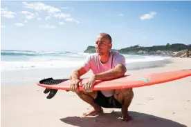  ?? Photograph: Natalie Grono/The Guardian ?? Matt Formston at Lennox Head beach before he travelled to Portugal to chase the world’s biggest wave at Nazaré.