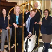  ??  ?? Pictured at the launch of the Let’s Talk Tourism Conference were
from left, Mags O’Connor, AIB; Niamh O’Shea, IHF Kerry; Paul Sherry, President Kilarney Chamber of Tourism and Commerce, Paul Kelly, Chief Executive, Failte Ireland and Moira Murrell, Kerry County Council Chief Executive.