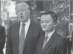  ?? TIMOTHY CARLY, AFP/ GETTY IMAGES ?? President Trump with Alibaba Group’s Jack Ma, who plans a conference in June to boost American interests in China.