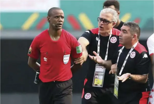  ?? ?? Zambian referee Janny Sikazwe's officiatin­g of the 2021 Africa Cup of Nations game between Mali and Tunisia has caused controvers­y.