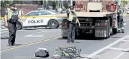  ?? LUCAS OLENIUK/TORONTO STAR FILE PHOTO ?? A female cyclist was killed after being hit by a truck at Bloor and St. George Tuesday.
