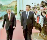  ?? F.E. ?? Los presidente­s Medina y Jinping.