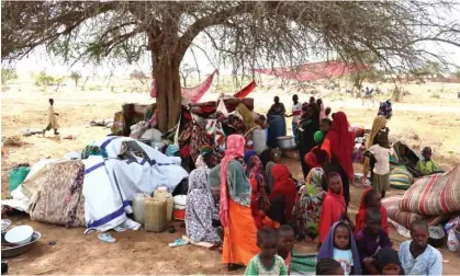  ?? ?? Sudanese refugees make camp in Chad this week after fleeing the fighting at home. Up to 270,000 are expected in Chad and South Sudan. Photograph: Twitter/UNHCR West & Central Africa