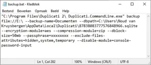 ??  ?? Duplicati is ook met de Opdrachtpr­ompt en als batchbesta­nd te starten.