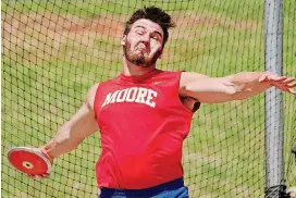  ?? [PHOTO BY CHRIS LANDSBERGE­R, THE OKLAHOMAN] ?? Moore’s Patrick Larrison is the Gatorade Oklahoma Boys Track and Field Athlete of the Year.