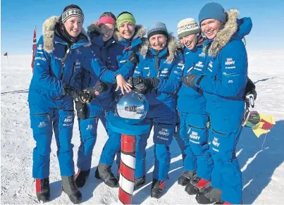  ??  ?? The Ice Maidens who, in January, became the largest all-female group to ski coast to coast across Antarctica