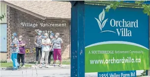  ?? FRANK GUNN THE CANADIAN PRESS FILE PHOTO ?? Orchard Villa in Pickering was one of the hardest hit by the first wave of COVID-19. As the second wave hits, active cases in Ontario long-term-care homes have more than quadrupled since Sept. 1.