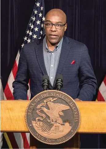  ?? SUN-TIMES FILES ?? State Sen. Kwame Raoul speaks in March against the U.S. Commerce Department’s decision to add a question about citizenshi­p on the 2020 Census.