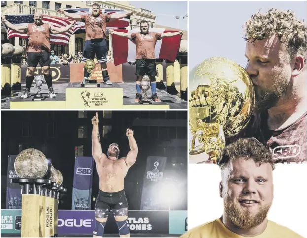  ??  ?? 0 California dreamin’ – Rangers fan Tom Stolman, from Invergordo­n on the Cromarty Firth, became the first Scot to be crowned World Strongest man in Sacramento