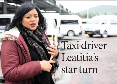  ??  ?? Laetitia Solomons-Manuel at the Stellenbos­ch taxi rank which is the oldest taxi rank in South Africa.