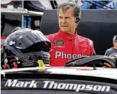  ??  ?? Mark Thompson, 66, is twice the age of Daytona 500 winner Austin Dillon, 27. He started at the rear of the field and avoided crashes that forced other drivers out of the race.