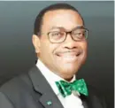  ??  ?? Akinwunmi Adesina, President, African Developmen­t Bank Group (AFDB)