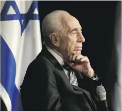  ?? TSAFRIR ABAYOV / THE ASSOCIATED PRESS FILES ?? Former Israeli president Shimon Peres in 2014.