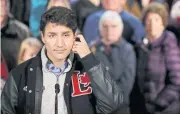  ?? REUTERS ?? Liberal leader and Canadian Prime Minister Justin Trudeau attends a press conference in Plainfield, Ontario on Sunday.