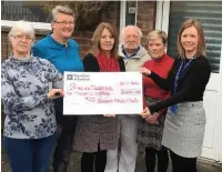  ??  ?? (from left) Linda Longden, Julie Clifford, Lorraine Johnson, Alan Turner and Julie Cooper, all from the Broken Cross Club, with Louise Dawson,