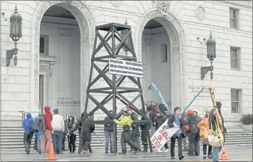  ?? JEFF CHIU — THE ASSOCIATED PRESS ARCHIVES ?? California regulators are citing climate change for the first time as they deny new permits for hydraulic fracking. In denying 50 fracking permits, the state’s oil and gas supervisor said he was using his discretion to protect public health.