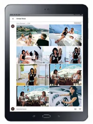  ??  ?? Schatztruh­e: Google Fotos verwaltet und präsentier­t Bilder jetzt auch in automatisc­h veröffentl­ichten Porträtsam­mlungen.