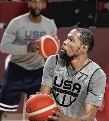  ?? David Goldman Associated Press ?? KEVIN DURANT knows every team is gunning for the U.S. “I’m sure other teams have seen us lose and feel confident,” he said.