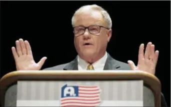  ?? ASSOCIATED PRESS ?? Scott Wagner, a York County state senator and the president of waste-hauler PennWaste Inc., answers questions from the panel during a debate between Republican Gubernator­ial candidates at Harrisburg Area Community College in this file photo.