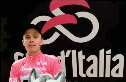  ??  ?? Chris Froome forsvarte ledertrøye­n på gårsdagens fjelletapp­e og kommer om intet dramatisk skjer til å vinne Giro d’Italia i dag.