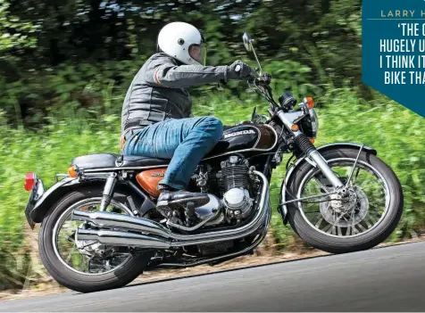  ??  ?? Left: Less weight and a lower centre of gravity than the CB750 means more responsive handling