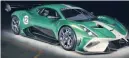  ??  ?? The Brabham BT62 supercar is powered by a Brabham 5.4-litre V8 engine which produces 700 hp and 492 ft/lb of torque with an aggressive aerodynami­c package that delivers more than 1,200 kg of downforce.