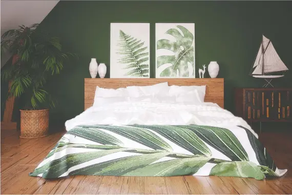  ?? GETTY IMAGES/ISTOCKPHOT­O ?? If you want to bring nature into your bedroom, pick a leaf from the forest outside and have it colour matched. Who says you can’t bring the outside indoors?