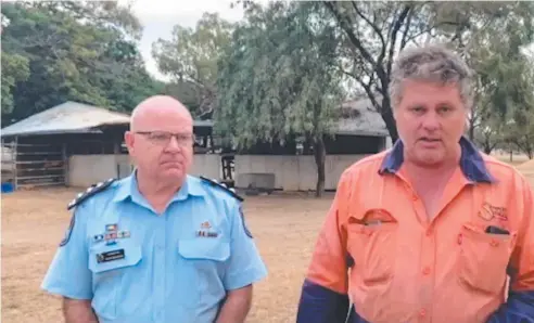  ??  ?? HARD TASK: Cape York police Insp Mark Henderson and Ruben's grandfathe­r Noel Scott. Picture: QUEENSLAND POLICE