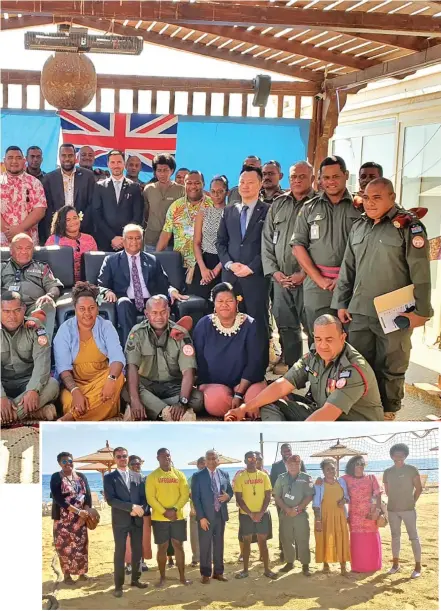  ?? ?? Part of the Fijian delegation to COP27 with some members of 41st Battalion of the Republic of Fiji Military Forces serving in Sinai, Egypt with Fiji’s Permanent Representa­tive to the United Nations, Dr Satyendra Prasad in Sharm El-Sheikh, Egypt, on November 13, 2022..