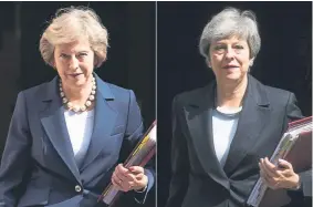  ?? Niklas Hallen, AFP/Getty Images ?? These photos show Theresa May in July 2016, right after taking office as Great Britain’s prime minister, and this month, as she prepares to leave office without a resolution on the Brexit issue.