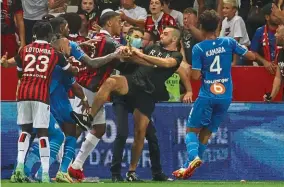  ?? ?? Pitch invasion… fan trouble has been a persistent problem in France