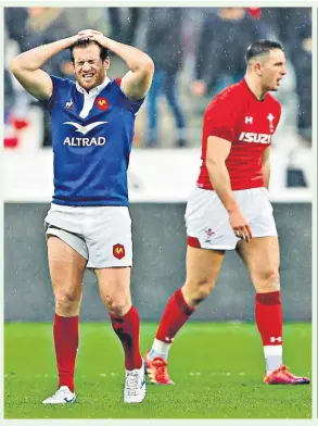  ??  ?? French headache: Camille Lopez shows his frustratio­n after defeat by Wales