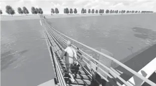  ??  ?? Proyecto de puente colgante.