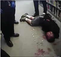  ?? VIDEO SCREENSHOT ?? Screenshot from a police video camera of Philip Chong after being beaten by a San Jose State University police officer in 2016.