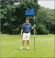  ?? Contribute­d photo ?? Jay Dempsey, pictured here on the 15th green on his home course, Shennecoss­ett Golf Course in Groton, went eagle-ace in consecutiv­e shots at Indian Hill CC on May 17.