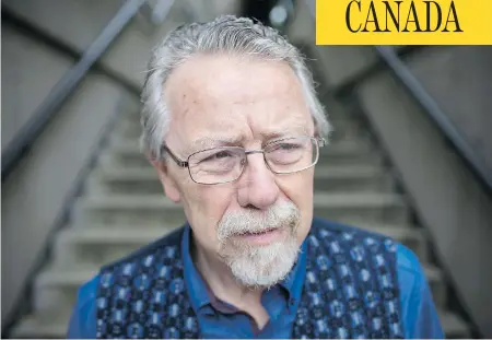  ?? BEN NELMS FOR NATIONAL POST ?? Tom Sandborn, pictured outside the B.C. Law Courts on Thursday, likened his defence bid to “swimming upstream against a torrent.”