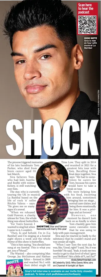  ?? ?? SHOWTIME Star and fiancee Nareesha will marry this year
HIGH NOTE Siva is now on tour with musical La Bamba!