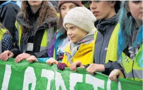  ?? Photo / AP ?? Greta Thunberg rallies in Bristol yesterday.